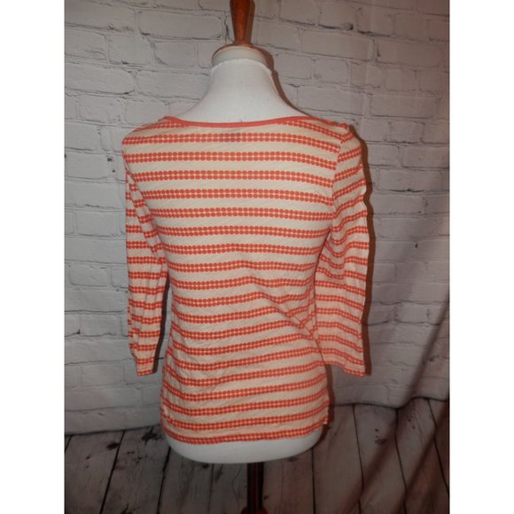 Postmark Anthropologie Top Small Orange Stripe Dot - Picture 3 of 4